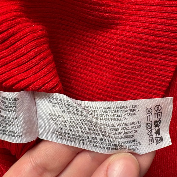 Primark Red Ribbed Crewneck Top - Picture 4 of 4